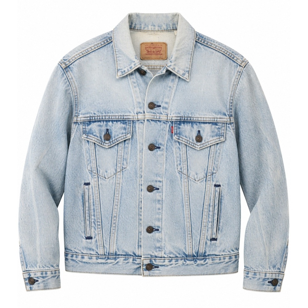 Vintage 80s Levis 70506 0214 Acid Wash Denim Trucker Jacket Mens 40R Made in USA